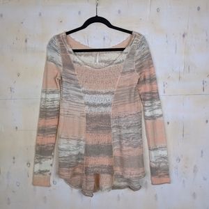 Free people sweater peach scoop neck s/p